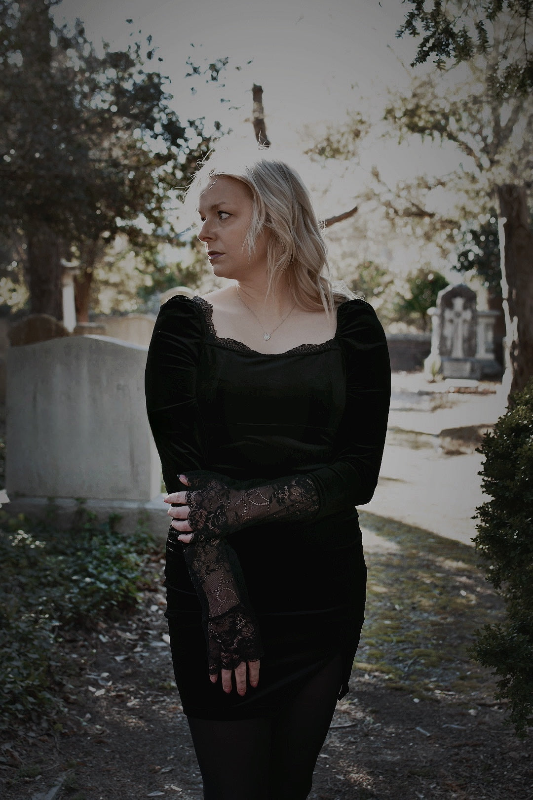 Cemetery Blues Velour Lace Trim Mini Dress Theblackcrownboutique Cemetery Blues Velour Lace Trim Mini Dress Theblackcrownboutique