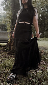 Concrete Smocked Maxi Skirt