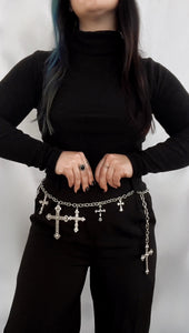 Chokehold Cross Pendent Chain Belt