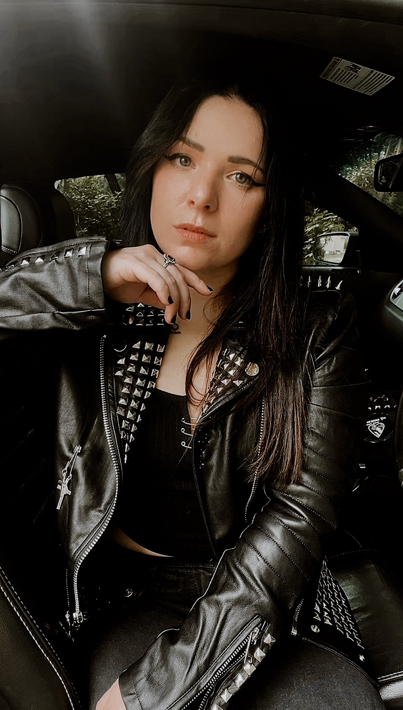 Royal Effect Faux Leather Moto Jacket