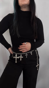 Chokehold Cross Pendent Chain Belt