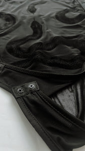 End of You Velvet Snake Mesh Bodysuit - Theblackcrownboutique