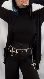 Chokehold Cross Pendent Chain Belt