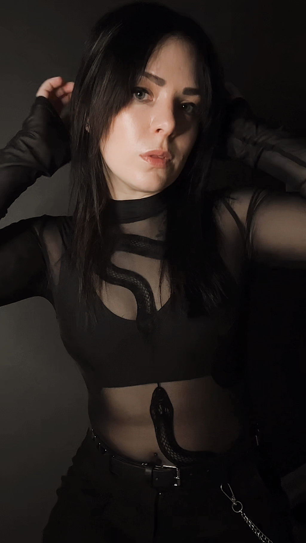 End of You Velvet Snake Mesh Bodysuit - Theblackcrownboutique