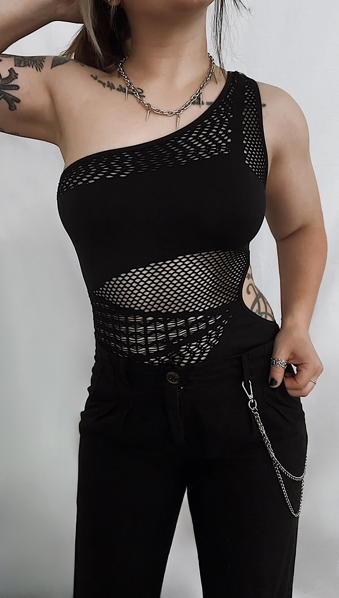 Pale Moonlight One Shoulder Bodysuit