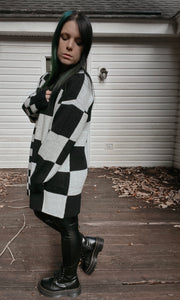 November First Multi-Checkered Cardigan - Theblackcrownboutique
