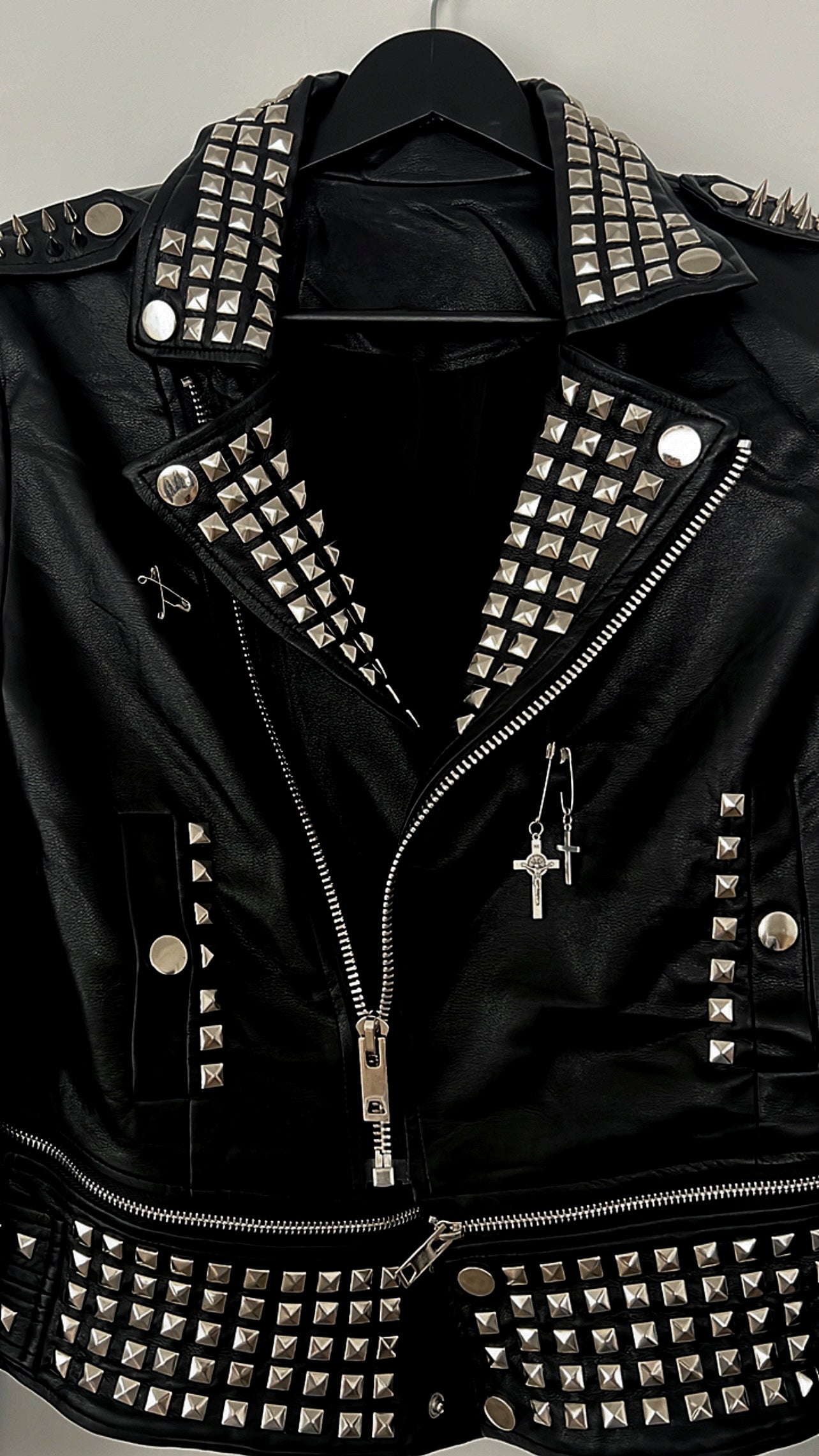 Royal Effect Faux Leather Moto Jacket - Theblackcrownboutique
