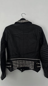 Royal Effect Faux Leather Moto Jacket - Theblackcrownboutique