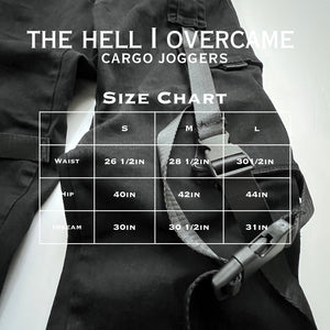 The Hell I Overcame Denim Cargo Joggers - Theblackcrownboutique