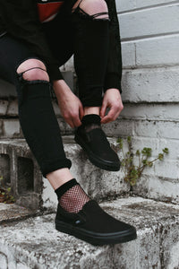Go To Hell Fishnet Socks - Theblackcrownboutique