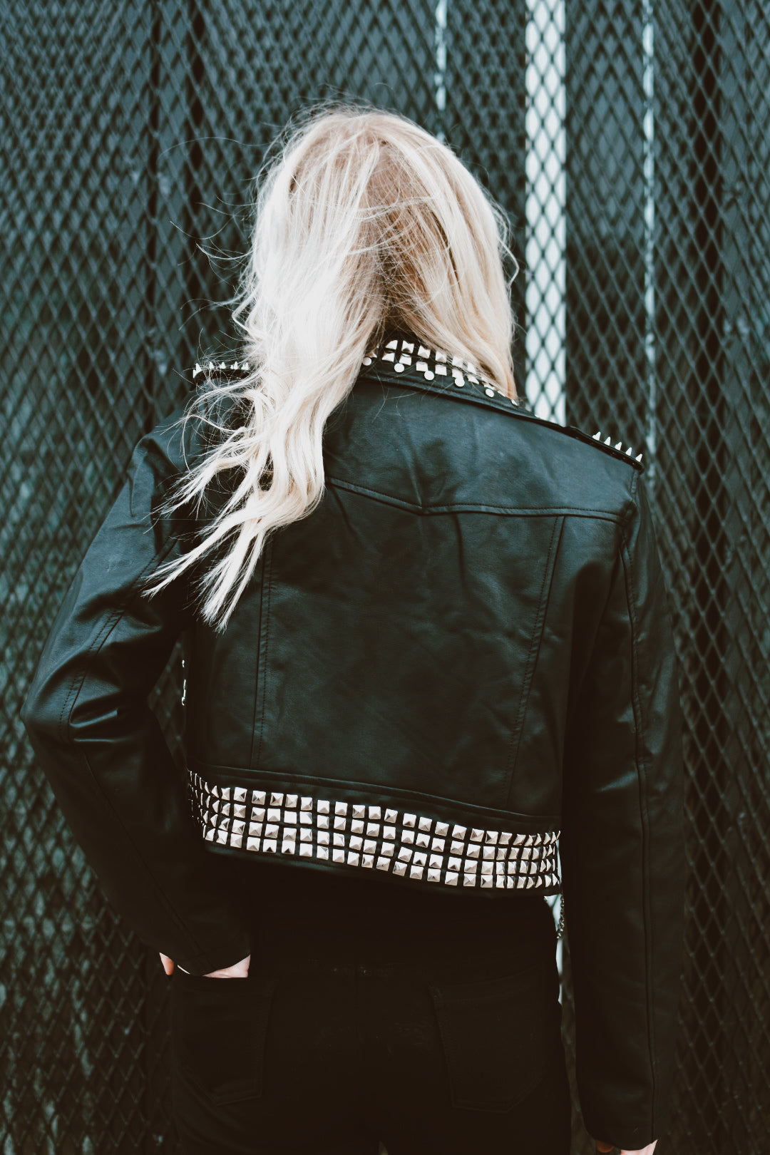 Venenosa Studded Faux Moto Jacket - Theblackcrownboutique